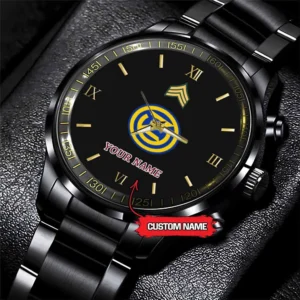 Army Watch, Army 102Th Infantry Division Custom Black Fashion Watch Proudly Served Gift, Military Watches, Us Army Watch