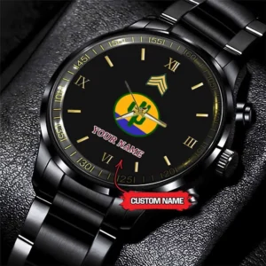 Army Watch, Army 103Th Infantry Division Custom Black Fashion Watch Proudly Served Gift, Military Watches, Us Army Watch