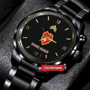 Army Watch, Army 25Th Infantry Division Custom Black Fashion Watch Proudly Served Gift, Military Watches, Us Army Watch