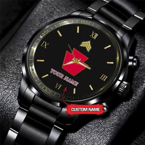 Army Watch, Army 28Th Infantry Division Custom Black Fashion Watch Proudly Served Gift, Military Watches, Us Army Watch