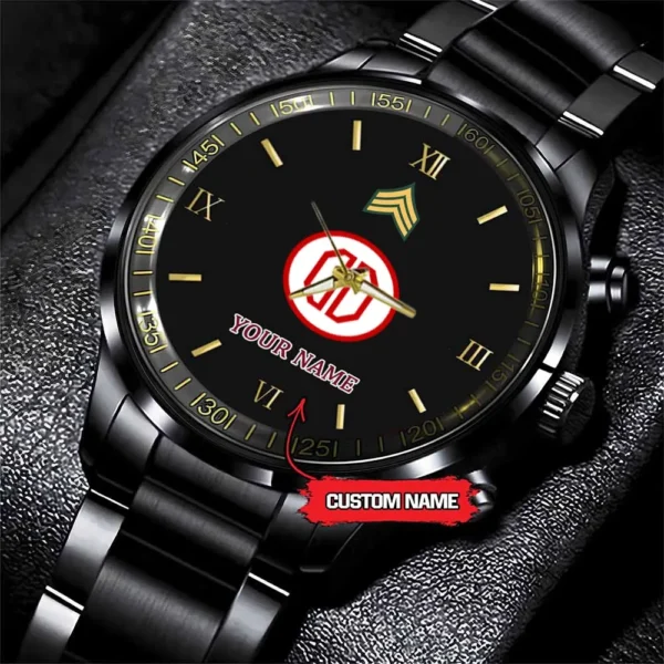 Army Watch, Army 31Th Infantry Division Custom Black Fashion Watch Proudly Served Gift, Military Watches, Us Army Watch