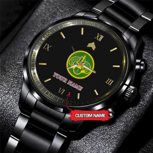 Army Watch, Army 3Rd Armored Cavalry Custom Black Fashion Watch Proudly Served Gift, Military Watches, Us Army Watch