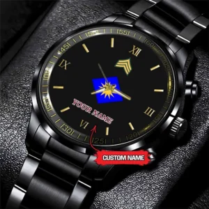 Army Watch, Army 40Th Infantry Division Custom Black Fashion Watch Proudly Served Gift, Military Watches, Us Army Watch