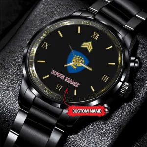 Army Watch, Army 46Th Infantry Division Custom Black Fashion Watch Proudly Served Gift, Military Watches, Us Army Watch