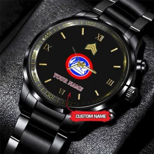 Army Watch, Army 47Th Infantry Division Custom Black Fashion Watch Proudly Served Gift, Military Watches, Us Army Watch