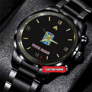 Army Watch, Army 500Th Military Intelligence Brigade Custom Black Fashion Watch Proudly Served Gift, Military Watches, Us Army Watch