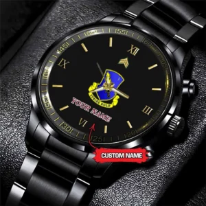 Army Watch, Army 504Th Infantry Regiment Custom Black Fashion Watch Proudly Served Gift, Military Watches, Us Army Watch