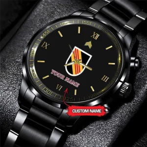 Army Watch, Army 5Th Special Forces Group Custom Black Fashion Watch Proudly Served Gift, Military Watches, Us Army Watch