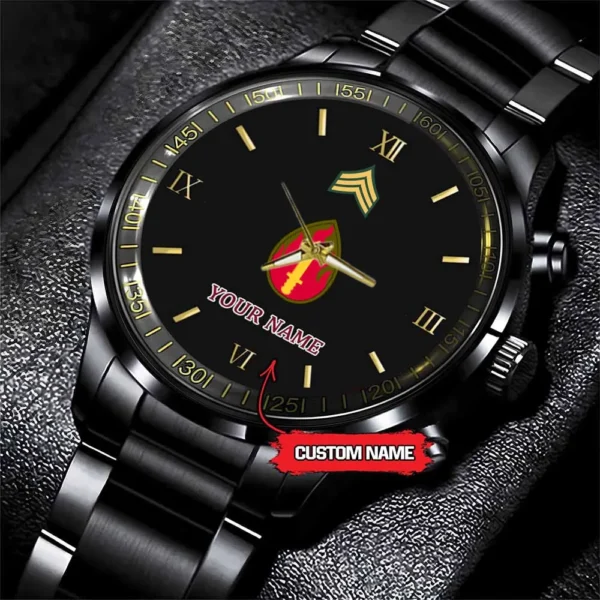 Army Watch, Army 63Th Infantry Division Custom Black Fashion Watch Proudly Served Gift, Military Watches, Us Army Watch