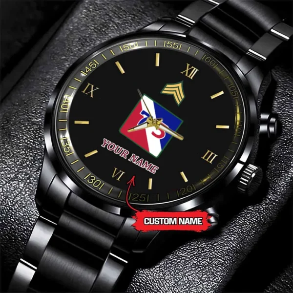 Army Watch, Army 75Th Innovation Command Custom Black Fashion Watch Proudly Served Gift, Military Watches, Us Army Watch