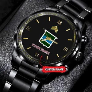 Army Watch, Army 80Th Infantry Division Custom Black Fashion Watch Proudly Served Gift, Military Watches, Us Army Watch