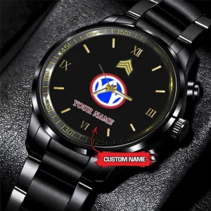 Army Watch, Army 89Th Infantry Division Custom Black Fashion Watch Proudly Served Gift, Military Watches, Us Army Watch