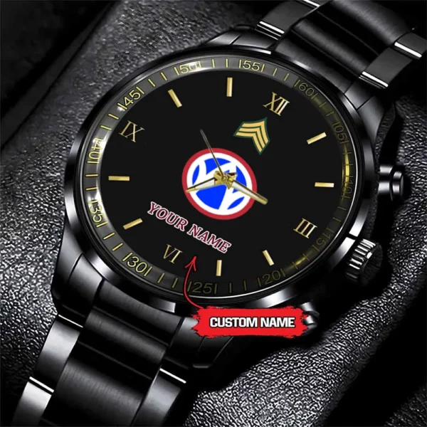 Army Watch, Army 89Th Infantry Division Custom Black Fashion Watch Proudly Served Gift, Military Watches, Us Army Watch