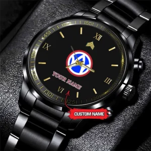 Army Watch, Army 89Th Infantry Divisions Custom Black Fashion Watch Proudly Served Gift, Military Watches, Us Army Watch