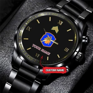 Army Watch, Army 98Th Infantry Division Custom Black Fashion Watch Proudly Served Gift, Military Watches, Us Army Watch