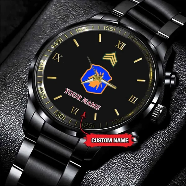 Army Watch, Army 98Th Infantry Division Custom Black Fashion Watch Proudly Served Gift, Military Watches, Us Army Watch