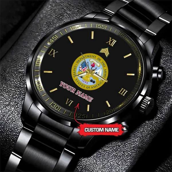 Army Watch, Journal Of An American Troublemaker Army Custom Black Fashion Watch Proudly Served Gift, Military Watches, Us Army Watch