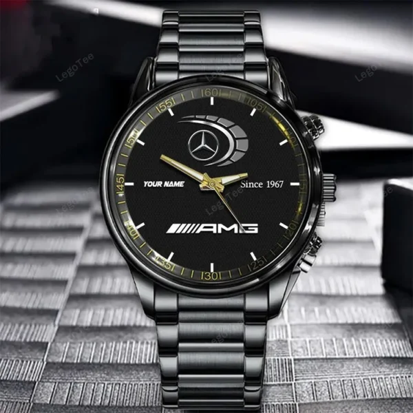 AMG Since 1967 Watch Custom Name, Stainless Steel Watch, Dad Gifts
