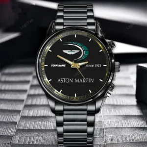 Aston-Martin Since 1913 Watch Custom Name, Stainless Steel Watch, Dad Gifts