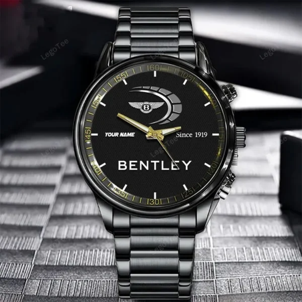 Bentley Since 1919 Watch Custom Name, Stainless Steel Watch, Dad Gifts