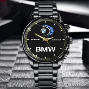 BMW Since 1916 Watch Custom Name, Stainless Steel Watch, Dad Gifts