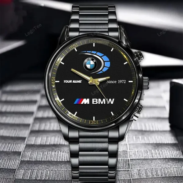 BMW M Since 1972 Watch Custom Name, Stainless Steel Watch, Dad Gifts