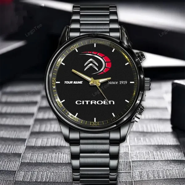 Citroen Since 1919 Watch Custom Name, Stainless Steel Watch, Dad Gifts