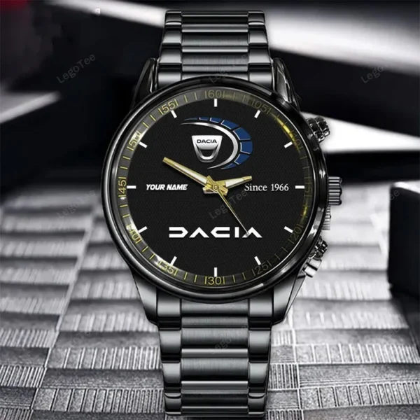 Dacia Since 1966 Watch Custom Name, Stainless Steel Watch, Dad Gifts