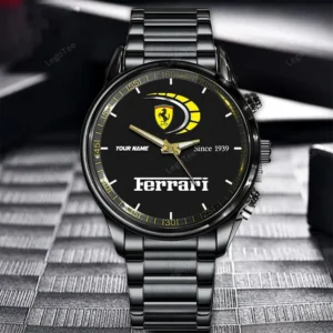 Ferrari Since 1939 Watch Custom Name, Stainless Steel Watch, Dad Gifts