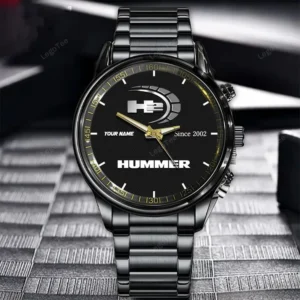 H2 Hummer Since 2002 Watch Custom Name, Stainless Steel Watch, Dad Gifts