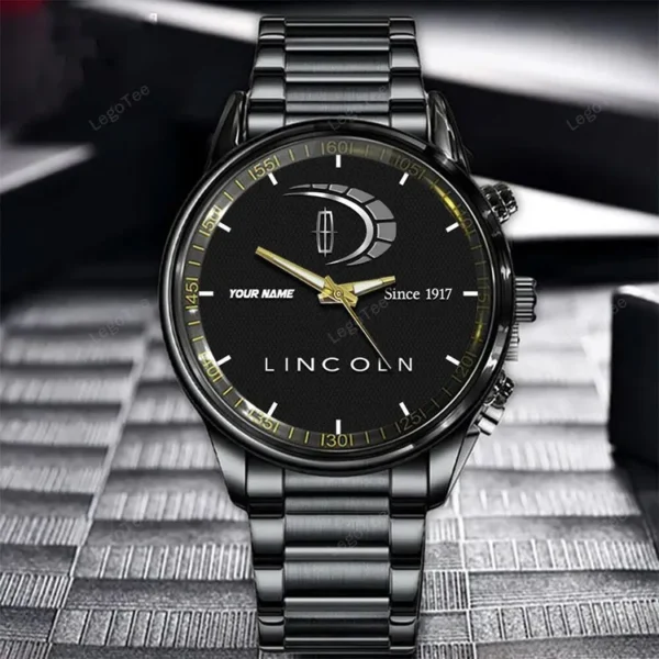 Lincoln Since 1917 Watch Custom Name, Stainless Steel Watch, Dad Gifts