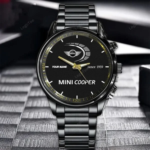 Mini cooper Since 1959 Watch Custom Name, Stainless Steel Watch, Dad Gifts