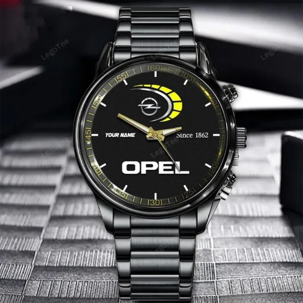 Opel Since 1862 Watch Custom Name, Stainless Steel Watch, Dad Gifts