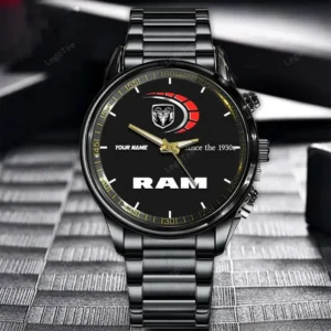 Ram truck Since 1930 Watch Custom Name, Stainless Steel Watch, Dad Gifts