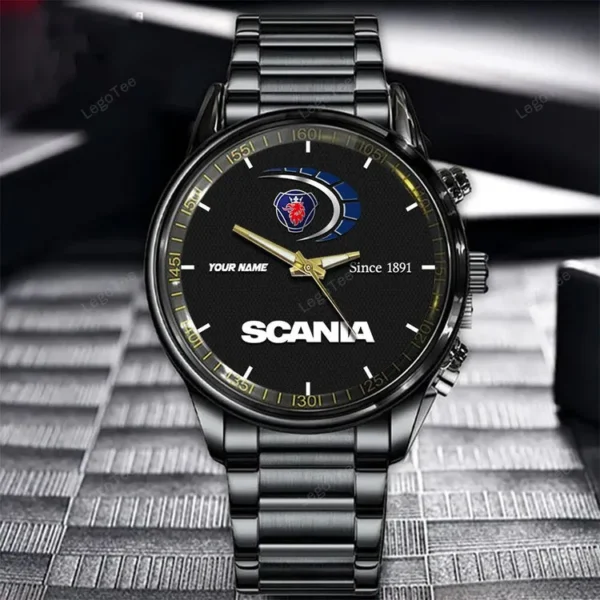 Scania Since 1891 Watch Custom Name, Stainless Steel Watch, Dad Gifts