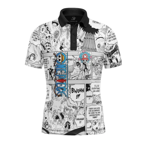 Tony Chopper Manga Panels One Piece Polo Goft Shirt