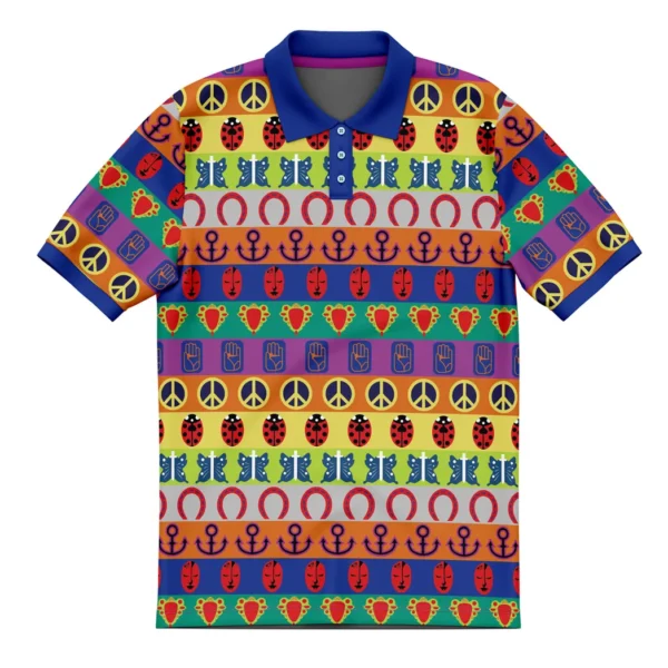 All Symbols Pattern Jojo's Bizarre Adventure Polo Shirt