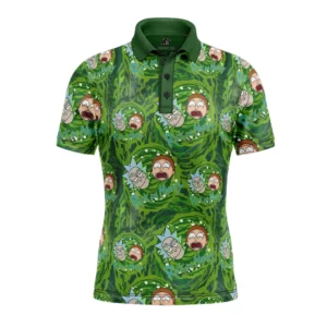 Rick and Morty Trippy Cosmic Rick Polo Goft Shirt