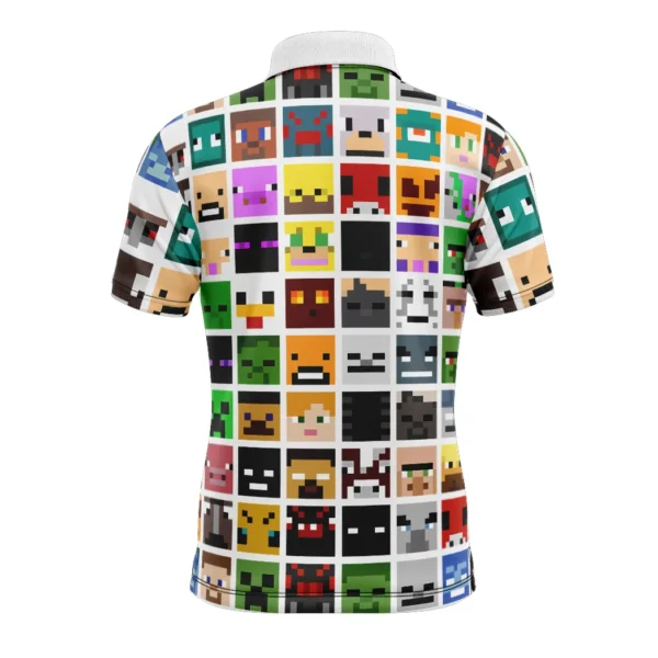 Block Faces Minecraft Full Sleeve Polo Goft Shirt