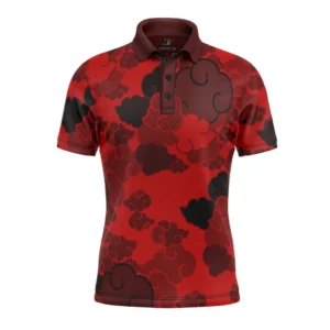 Red Aloha Akatsuki Naruto Polo Goft Shirt