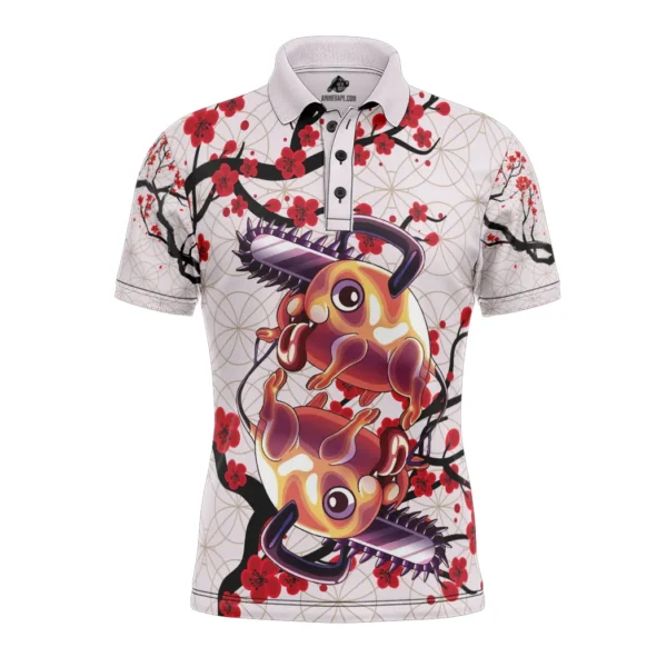 Denji x Pochita Chainsaw Man Super Polo Goft Shirt