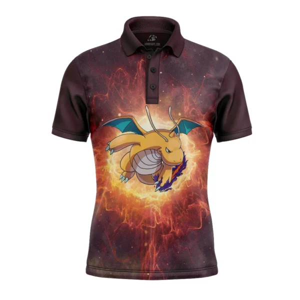 Trippy Dragonite Pokemon Polo Goft Shirt