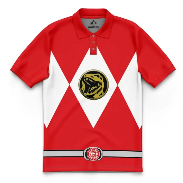 Red Ranger Mighty Morphin Power Rangers Polo Goft Shirt