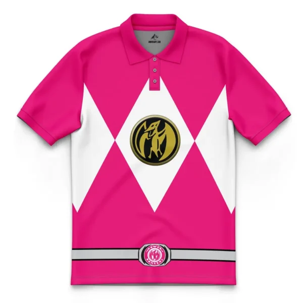 Pink Ranger Mighty Morphin Power Rangers Polo Goft Shirt