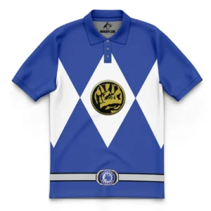 Blue Ranger Mighty Morphin Power Rangers Polo Goft Shirt