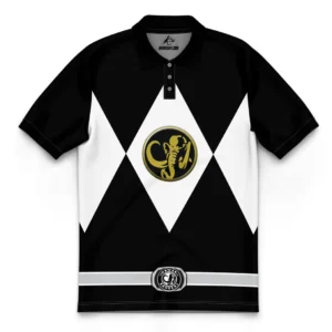 Black Ranger Mighty Morphin Power Rangers Polo Goft Shirt