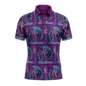 Cosmic Mewtwo Pokemon Polo Goft Shirt