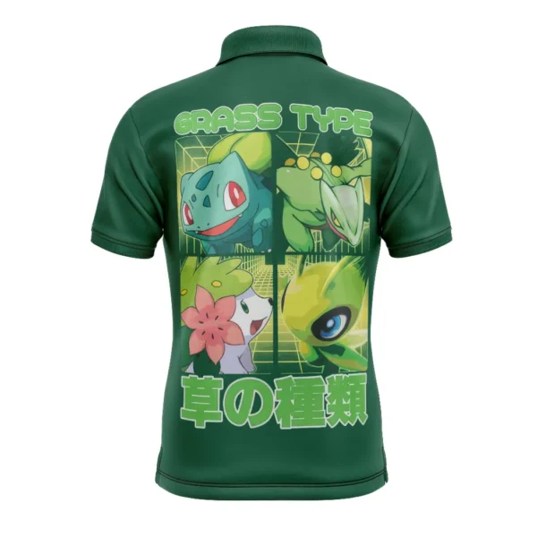 Grass Type Pokemon Polo Goft Shirt