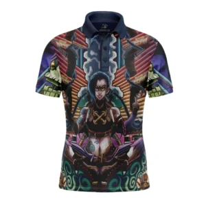 Trippy Jinx Arcane League of Legends Polo Goft Shirt