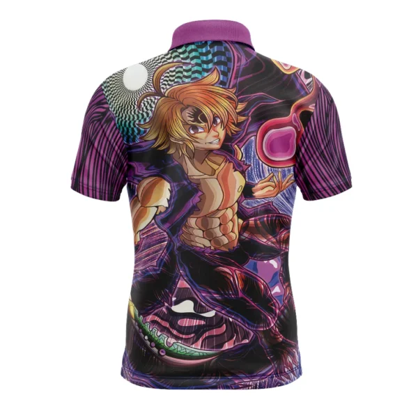 Trippy Meliodas Assault Mode Seven Deadly Sins Polo Goft Shirt